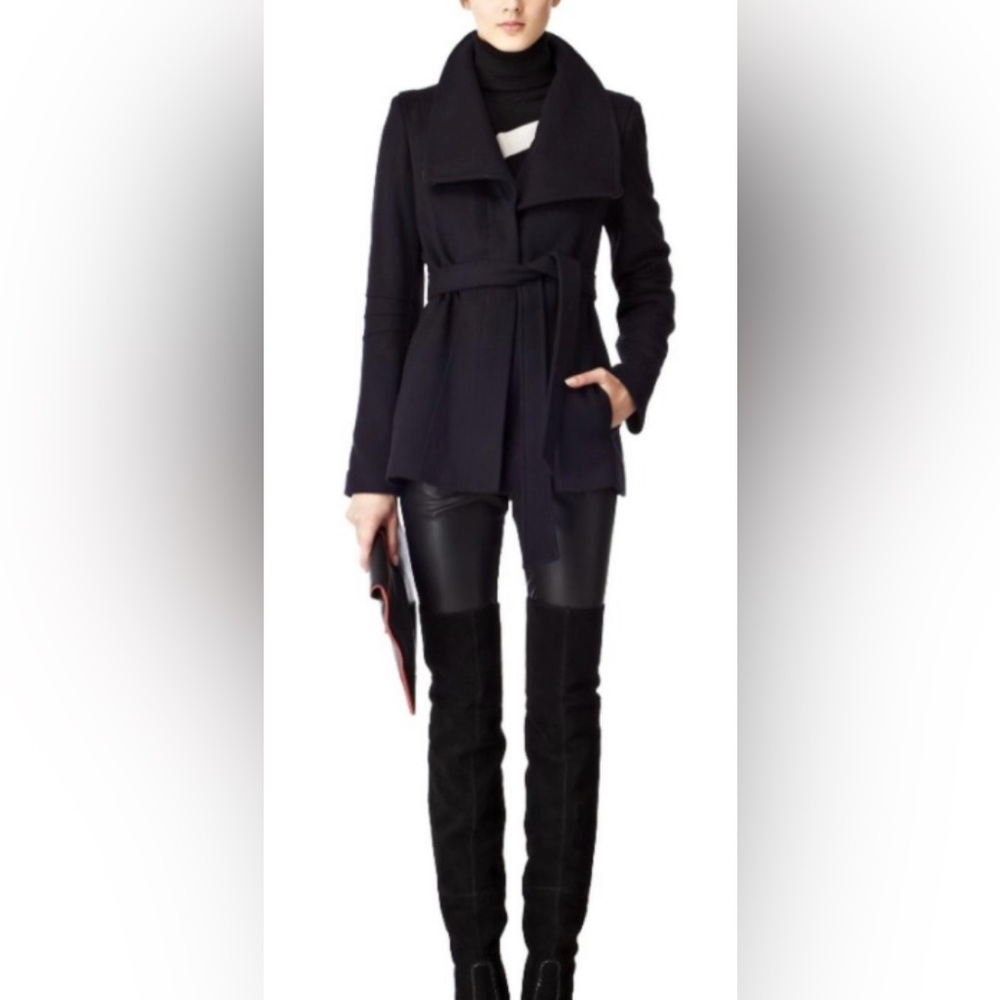 Reiss plum/ deep purple  Casper short  wrap coat UK 6/ US 0-2